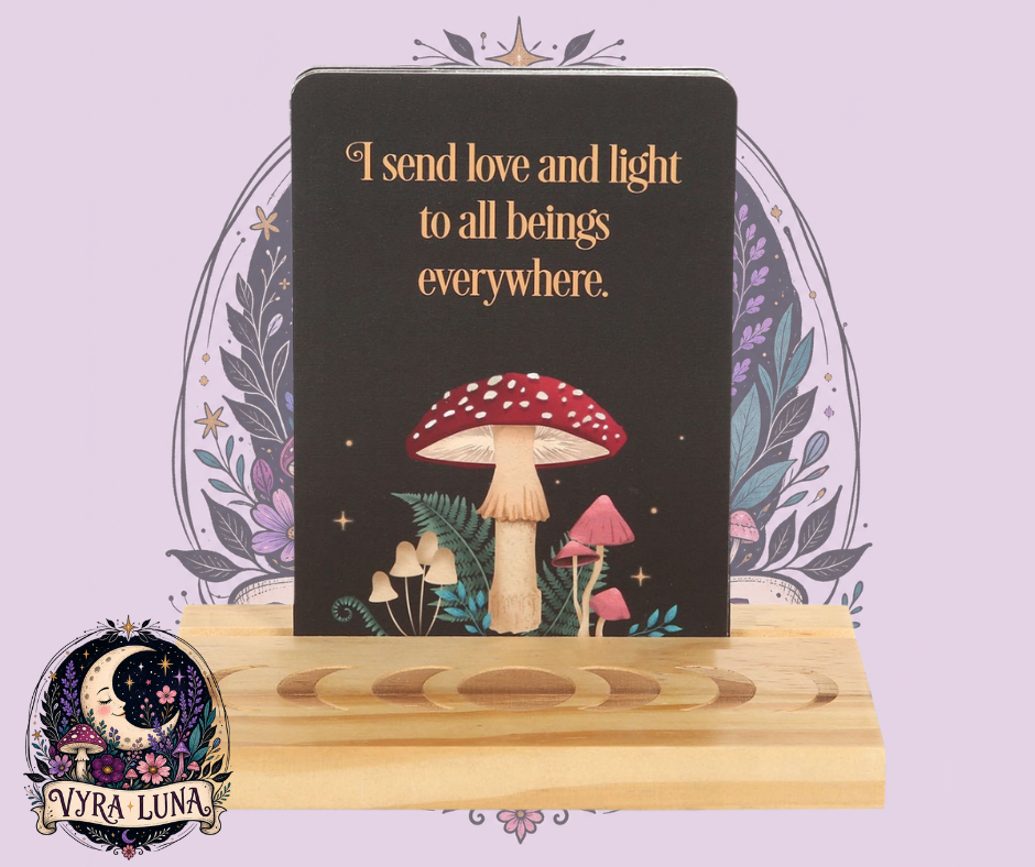 Dark Forest Affirmation Cards & Moon Phase Wooden Stand