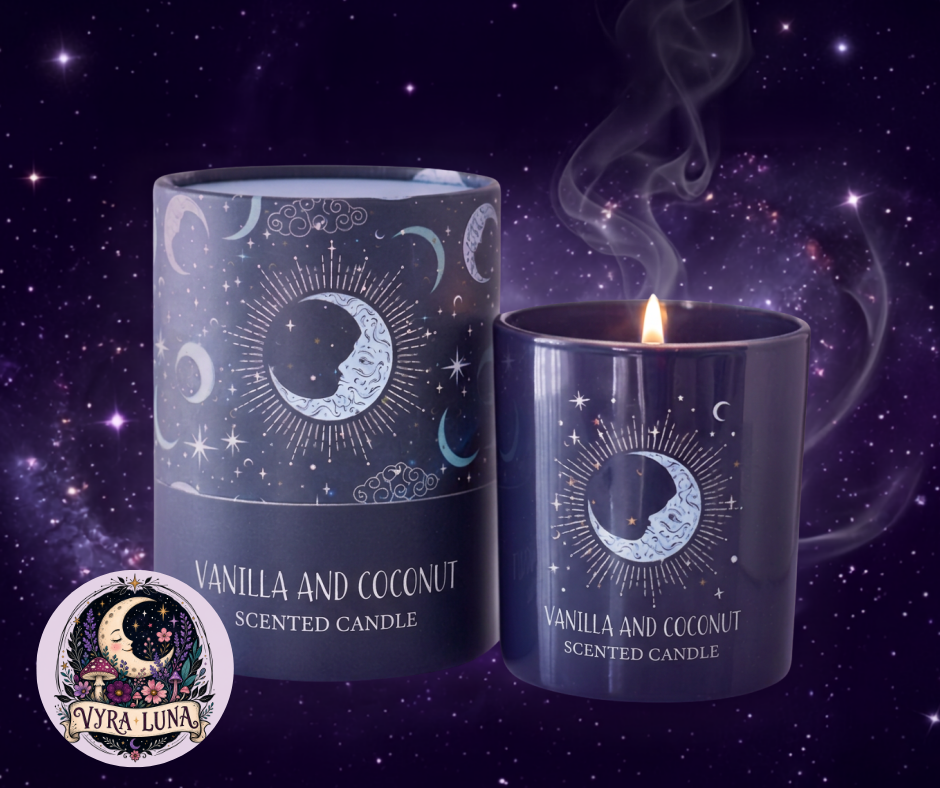 Vanilla & Coconut Scented Candle | Blue Moon
