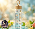 Floral Bug Print Glass Water Bottle