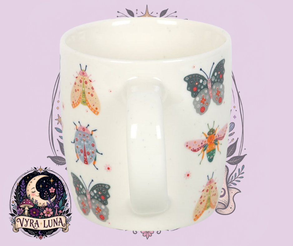 Floral Bug Print Ceramic Mug