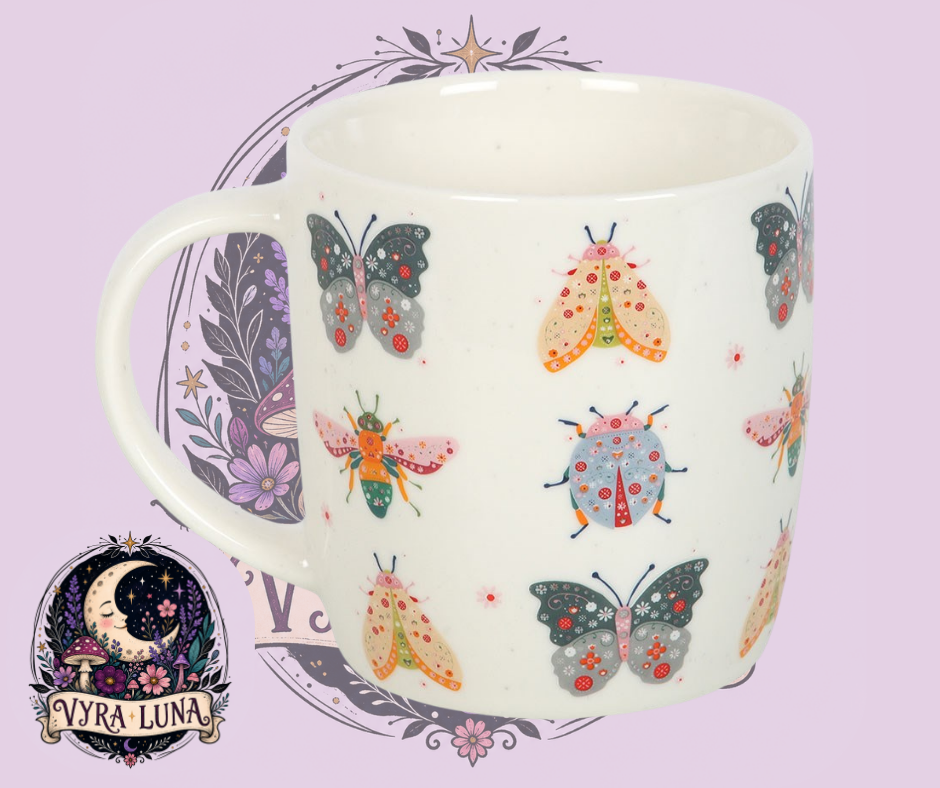 Floral Bug Print Ceramic Mug