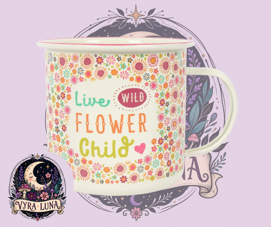 Live Wild Flower Child Enamel Mug