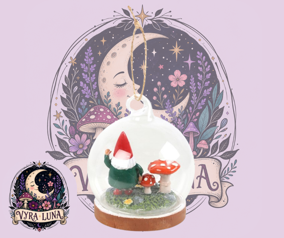 Gnome Glass Dome Hanging Decoration