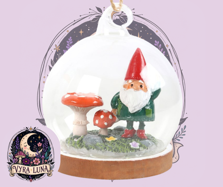 Gnome Glass Dome Hanging Decoration