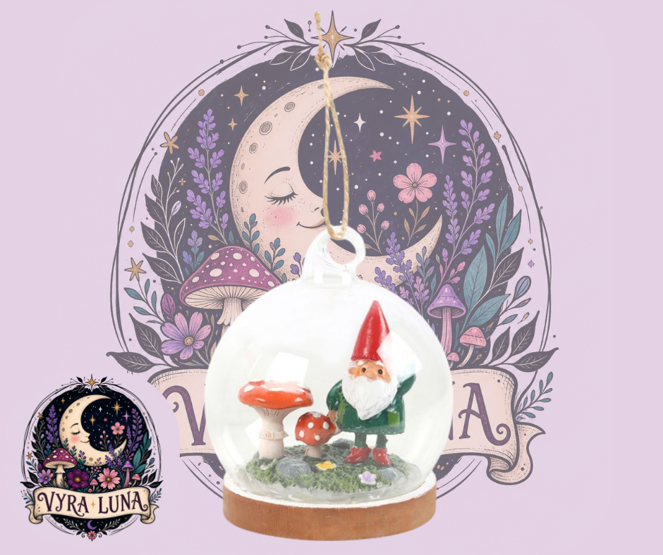 Gnome Glass Dome Hanging Decoration