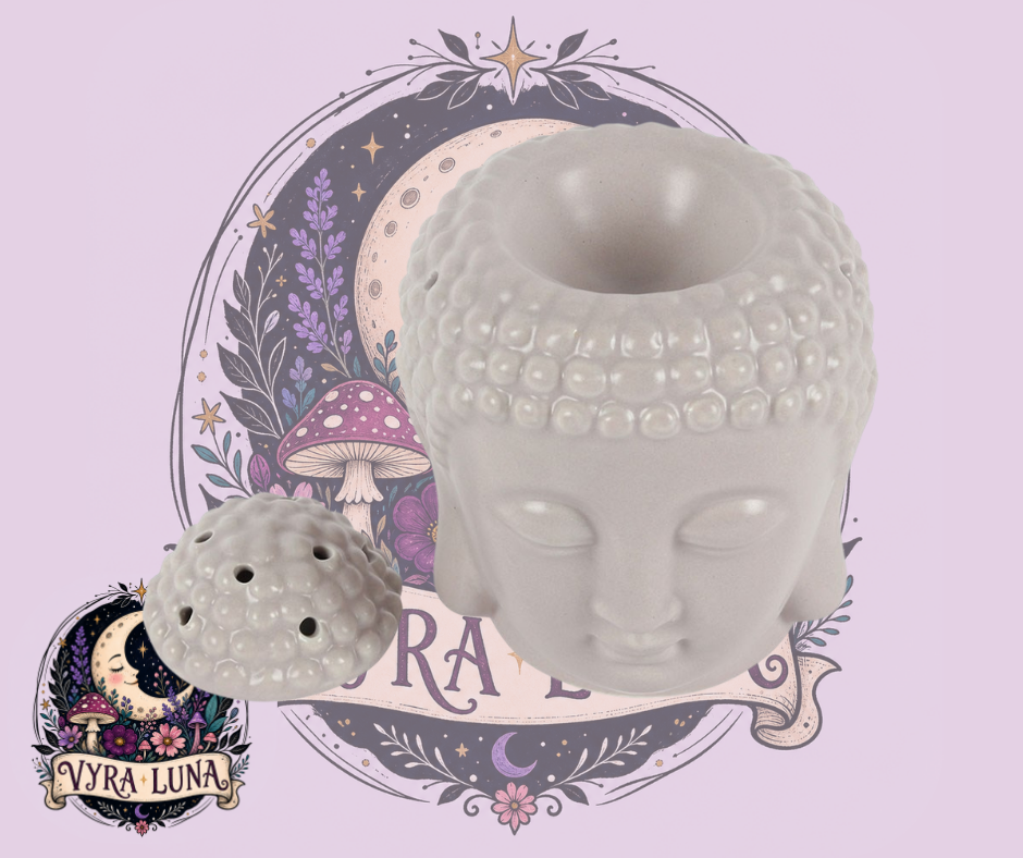 Grey Buddha Head Oil & Wax Burner