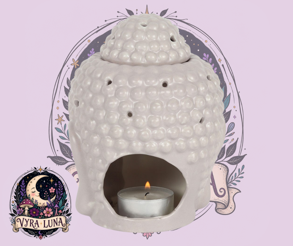 Grey Buddha Head Oil & Wax Burner