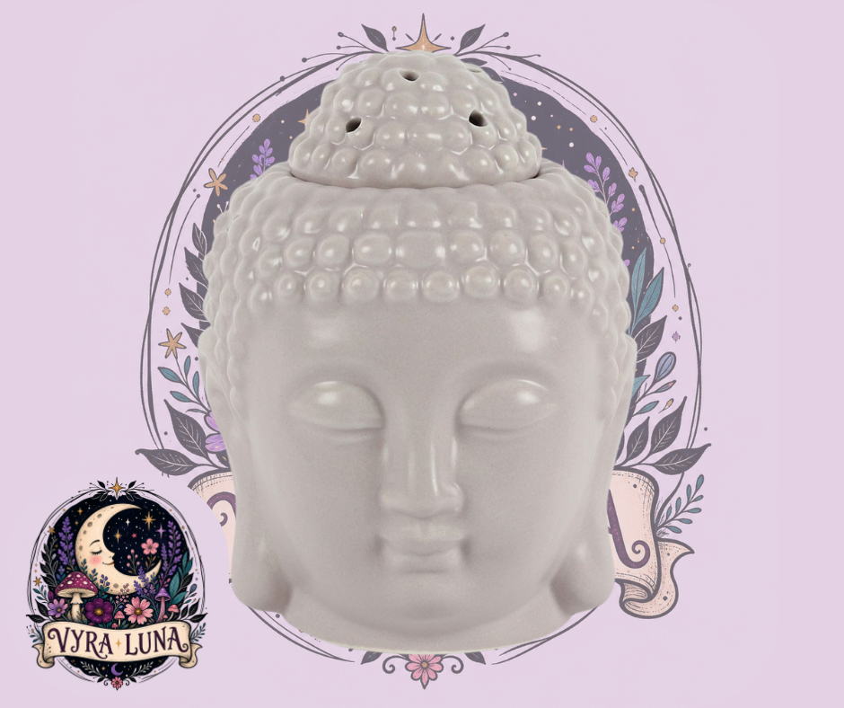 Grey Buddha Head Oil & Wax Burner