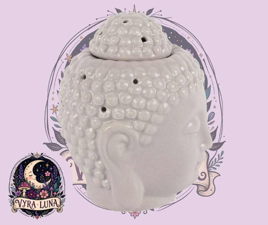 Grey Buddha Head Oil & Wax Burner