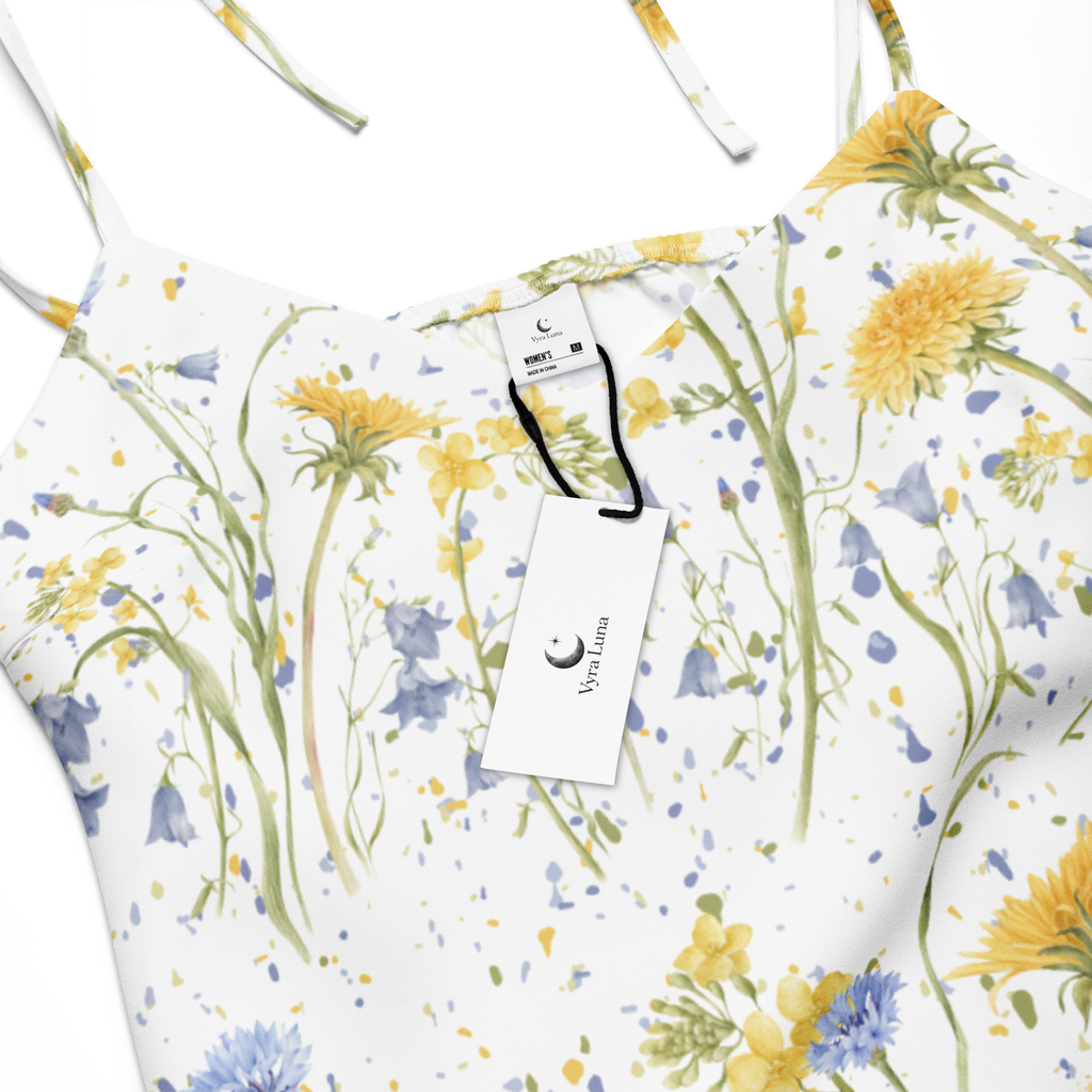 Wild Flowers CALM Tie-Strap Midi Dress