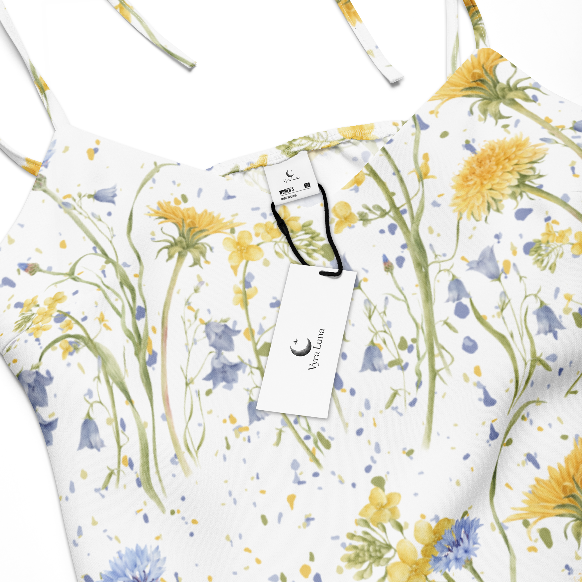 Wild Flowers CALM Tie-Strap Midi Dress